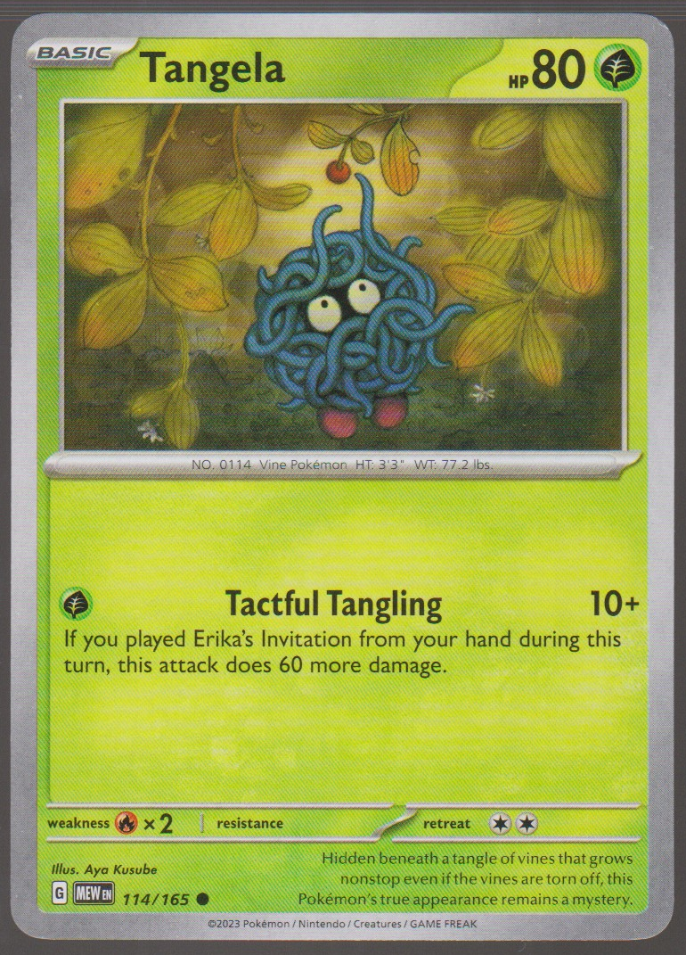 Tangela 114/165 — English Pokémon Scarlet & Violet 151 card front scan