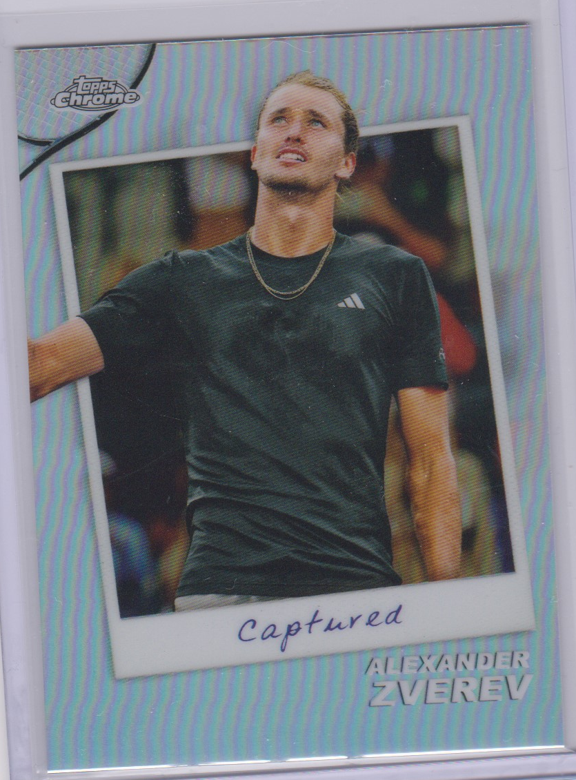 Actual Alexander Zverev Captured CTD-AZ 2024 Topps Chrome Tennis English card front