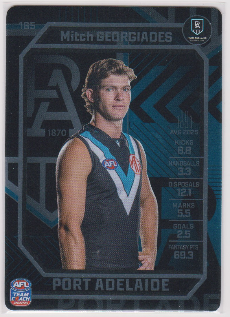 Mitch Georgiades 165, Silver, 2026 AFL Teamcoach English card scan