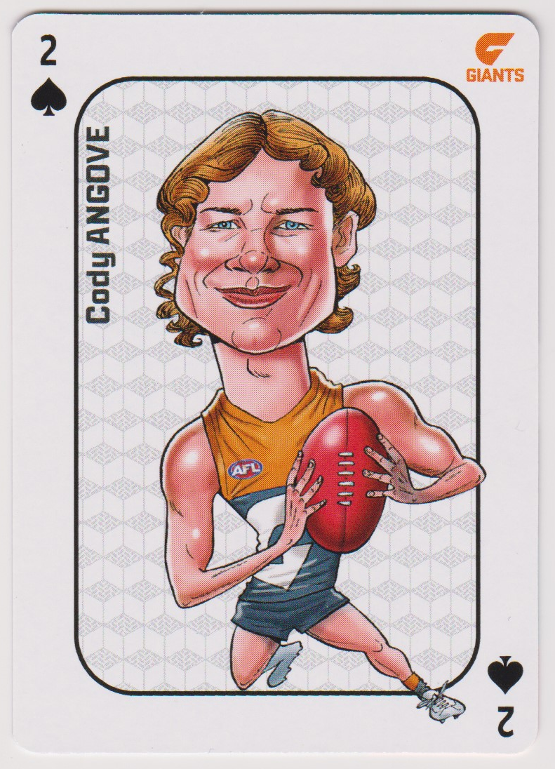 Cody Angove 2 Spades, Wildcard Playing Cards, 2026 AFL Teamcoach English card scan