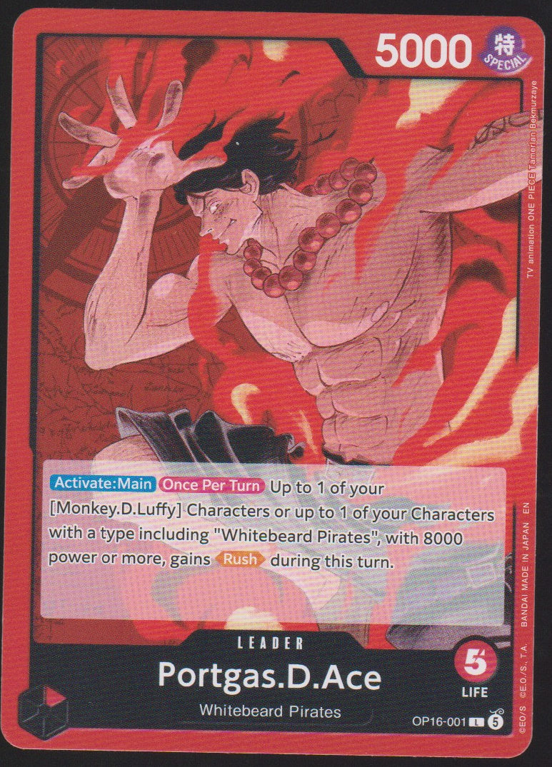 Portgas.D.Ace OP16-001 The Time of Battle English card front