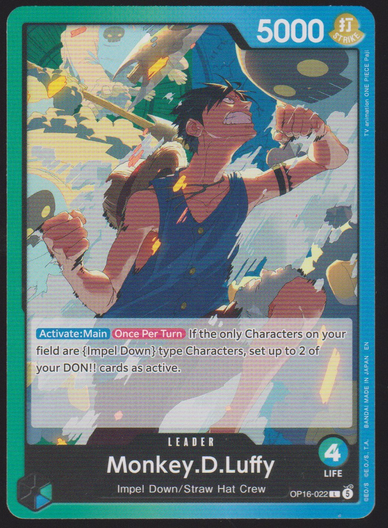 Monkey.D.Luffy OP16-022 The Time of Battle English card front