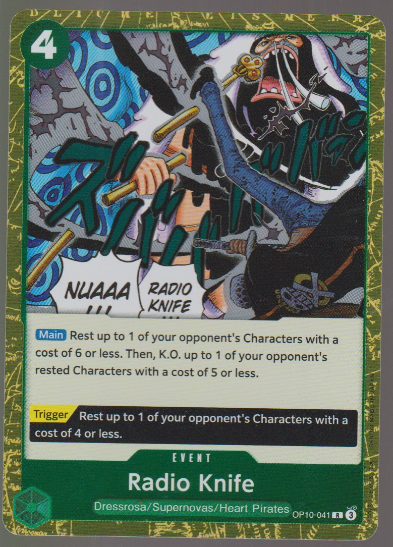 Radio Knife OP10-041 — English One Piece Royal Blood card front scan