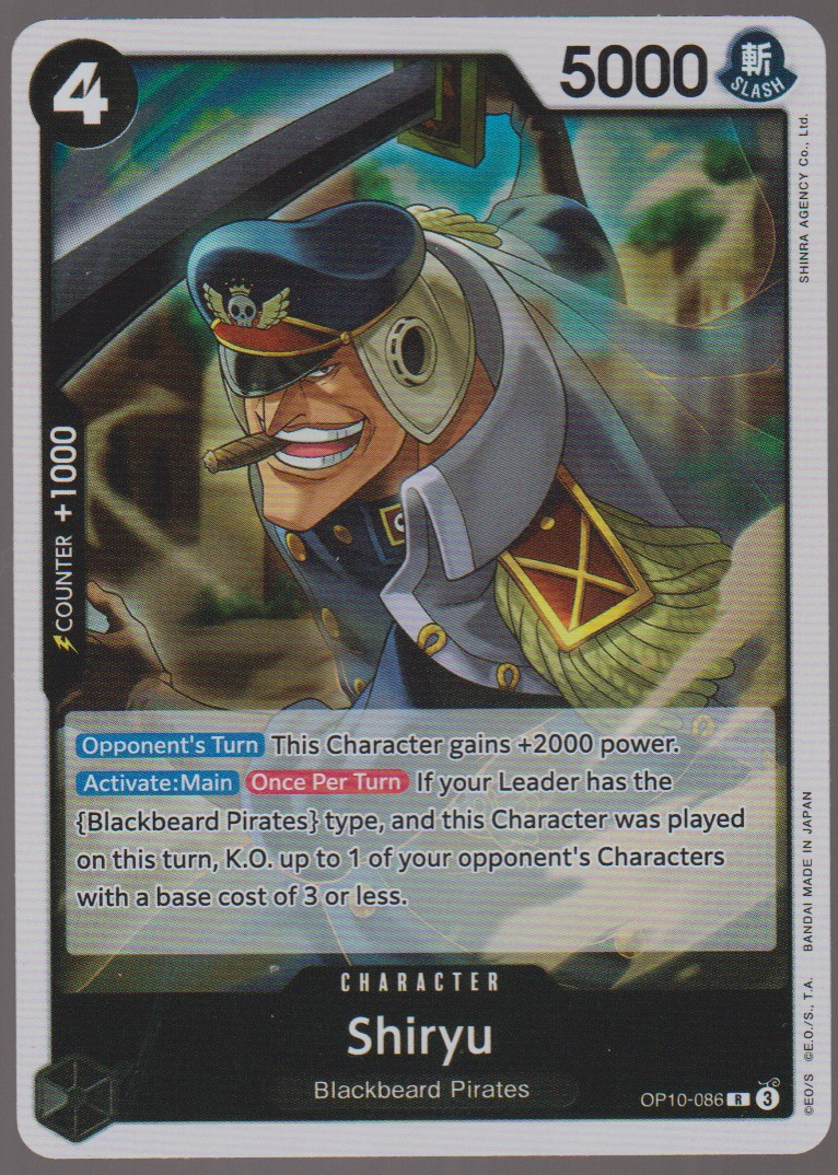 Shiryu OP10-086 — English One Piece Royal Blood card front scan