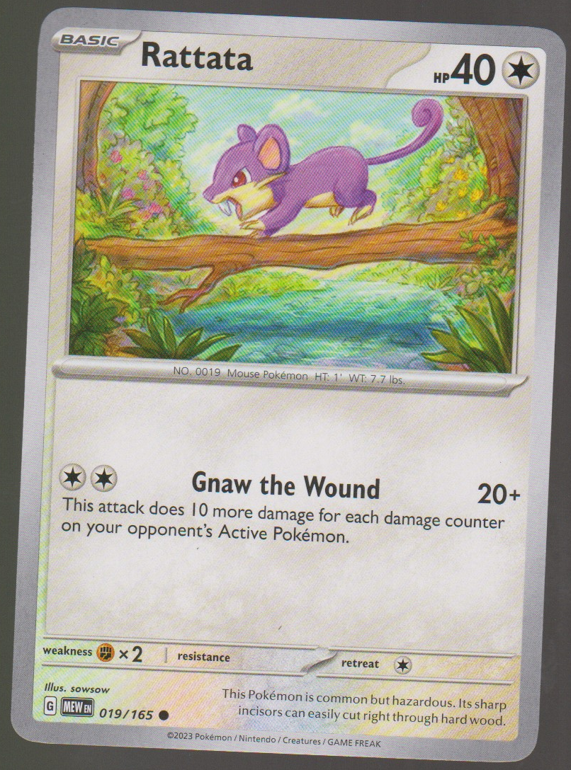 Rattata 019/165 — English Pokémon Scarlet & Violet 151 card front scan