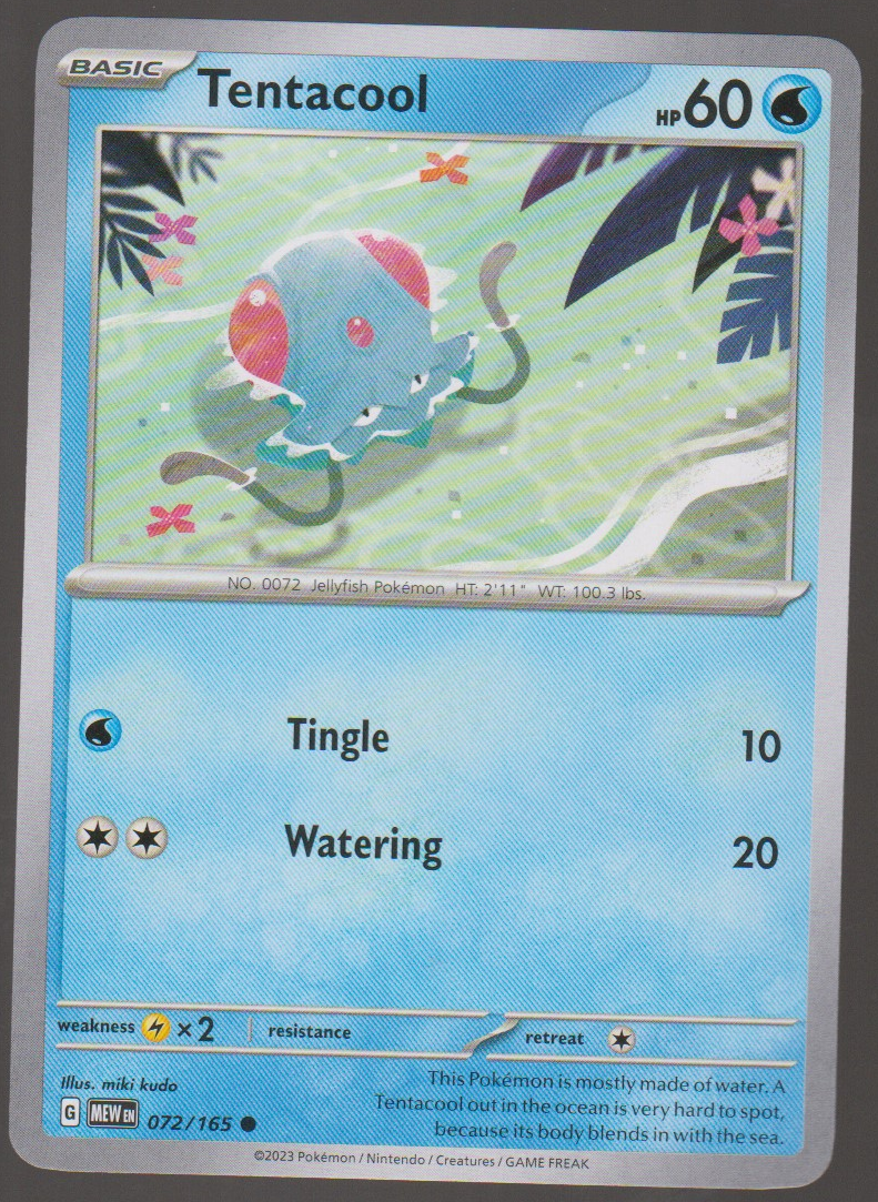 Tentacool 072/165 — English Pokémon Scarlet & Violet 151 card front scan