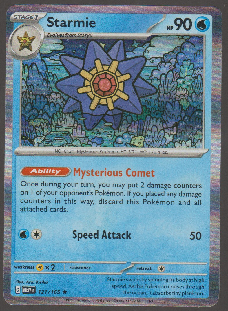 Starmie 121/165 Holo — English Pokémon Scarlet & Violet 151 card front scan