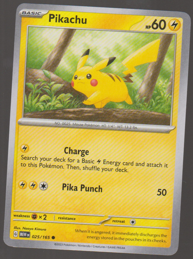 Pikachu 025/165 — English Pokémon Scarlet & Violet 151 card front scan