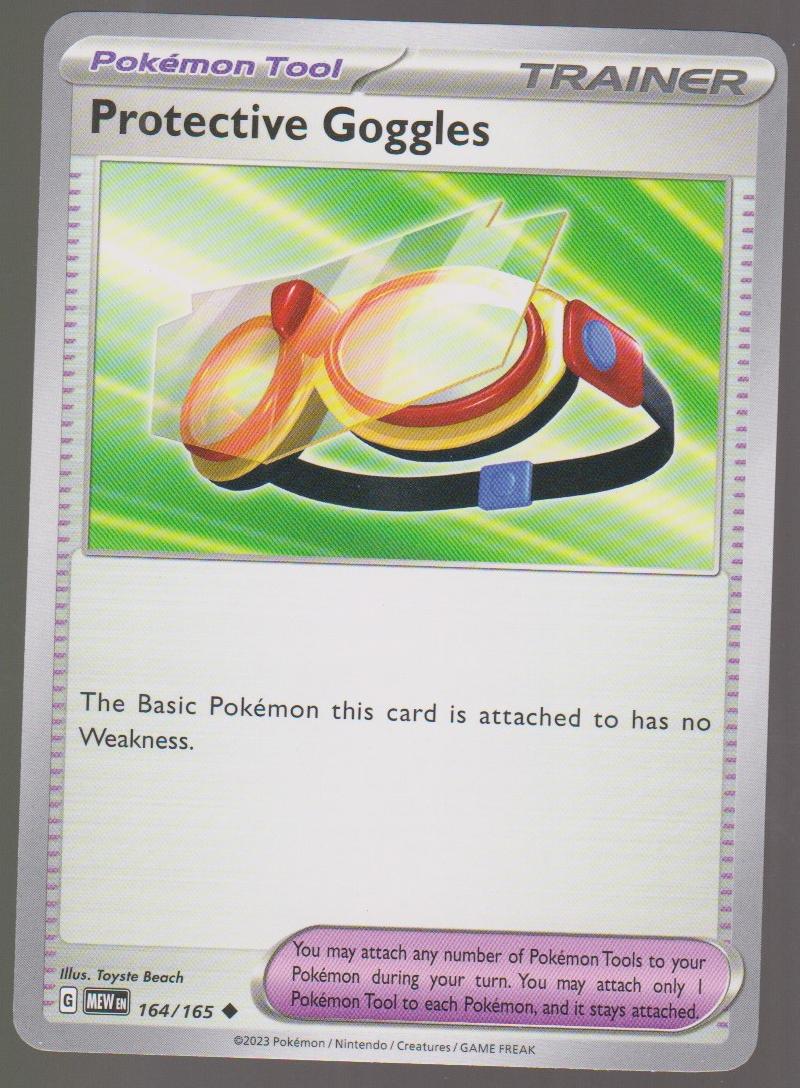 Protective Goggles 164/165 — English Pokémon Scarlet & Violet 151 card front scan