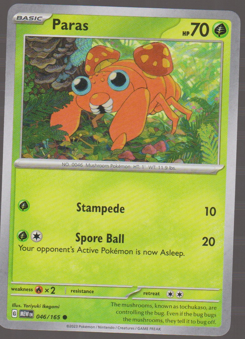 Paras 046/165 — English Pokémon Scarlet & Violet 151 card front scan