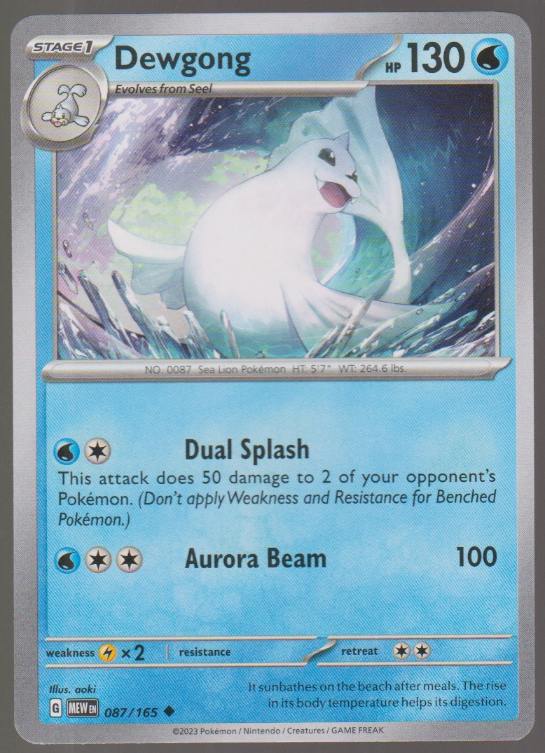 Dewgong 087/165 — English Pokémon Scarlet & Violet 151 card front scan