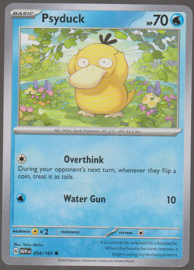 Psyduck 054/165 — English Pokémon Scarlet & Violet 151 card front scan