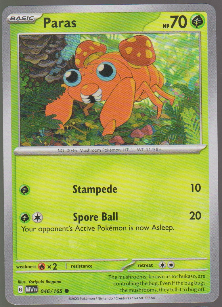 Paras 046/165 — English Pokémon Scarlet & Violet 151 card front scan