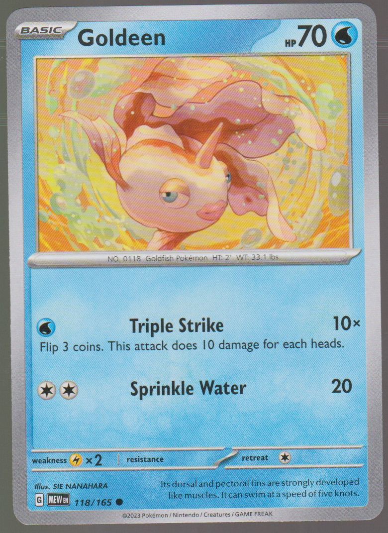 Goldeen 118/165 — English Pokémon Scarlet & Violet 151 card front scan