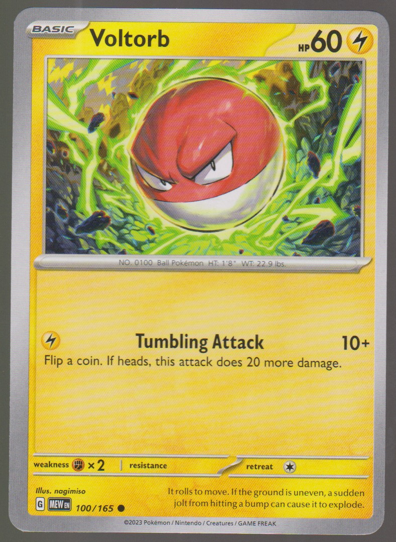 Voltorb 100/165 — English Pokémon Scarlet & Violet 151 card front scan