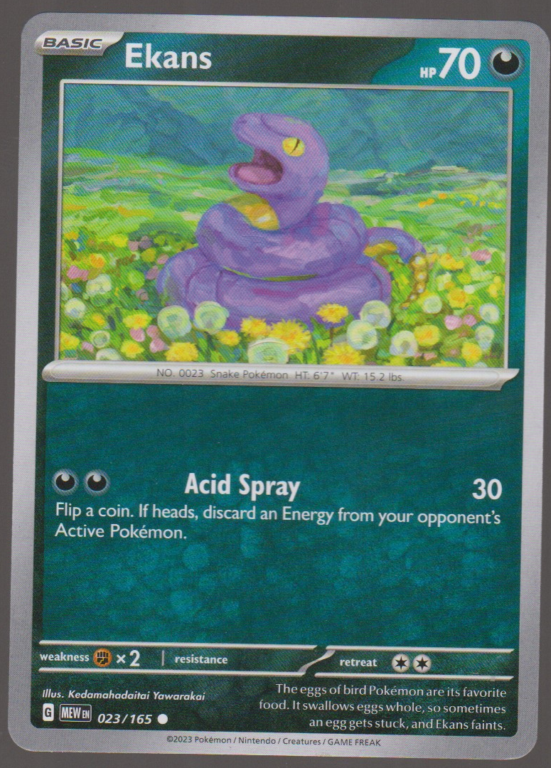 Ekans 023/165 — English Pokémon Scarlet & Violet 151 card front scan