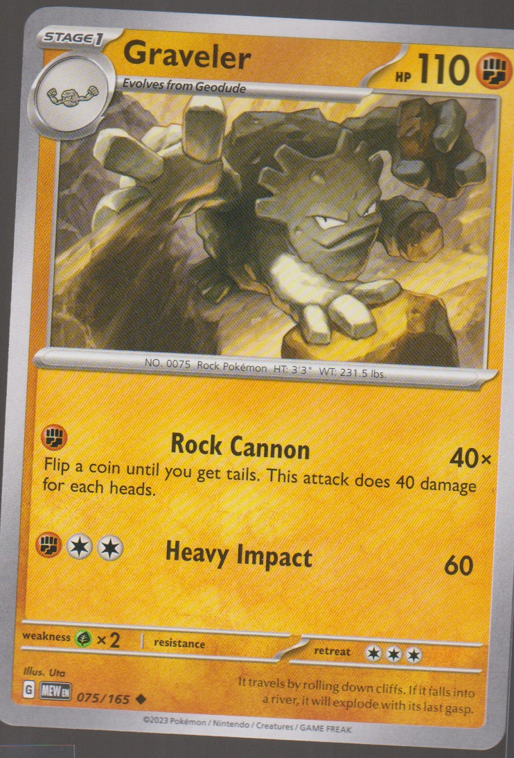 Graveler 075/165 — English Pokémon Scarlet & Violet 151 card front scan