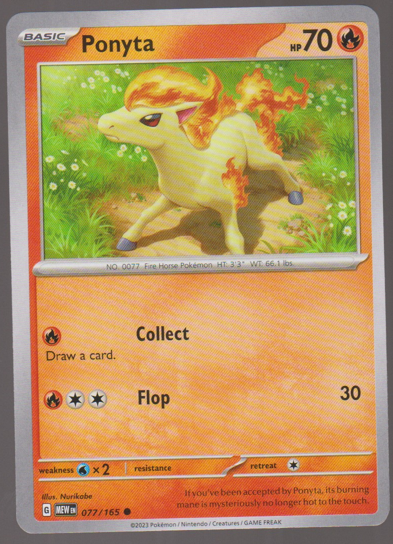 Ponyta 077/165 — English Pokémon Scarlet & Violet 151 card front scan