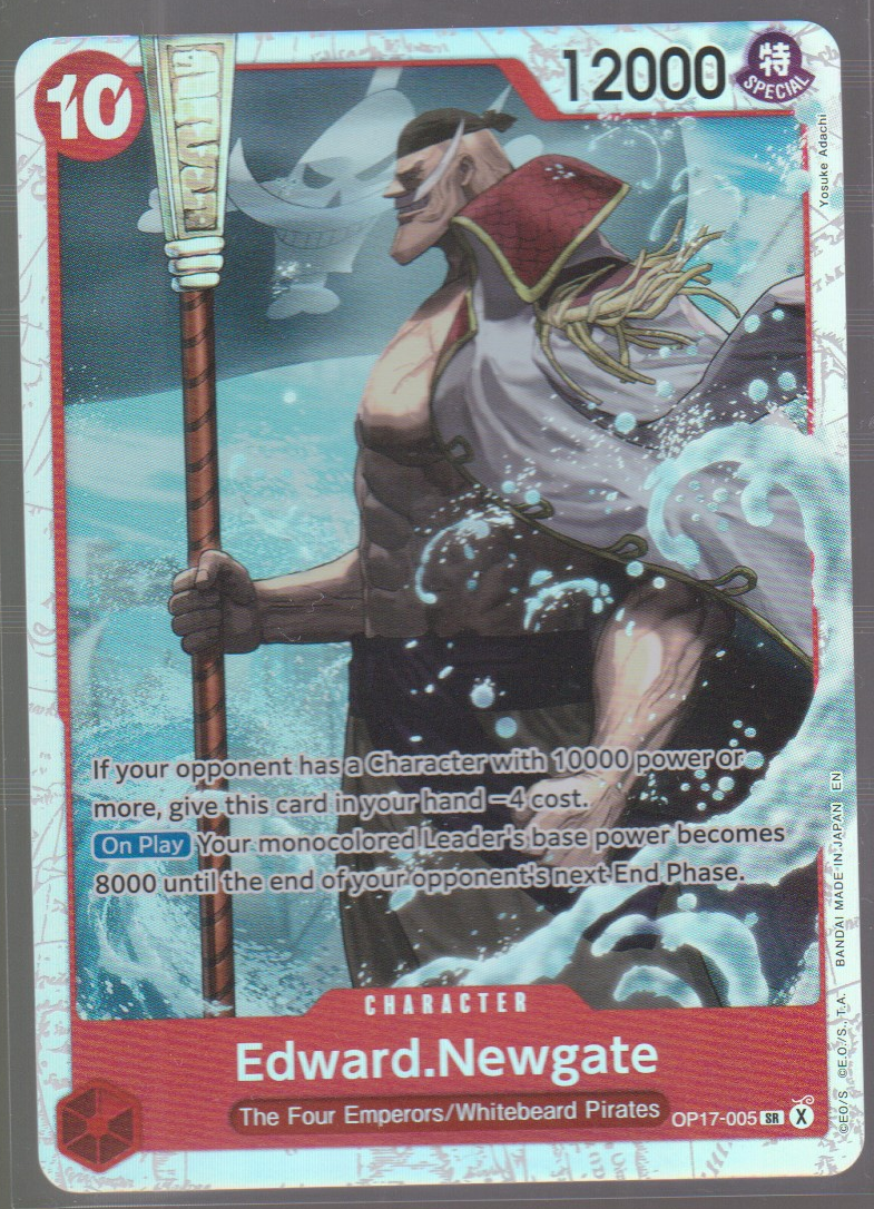 Edward.Newgate OP17-005, English, Standard Super Rare (Yosuke Adachi artwork), actual card scan