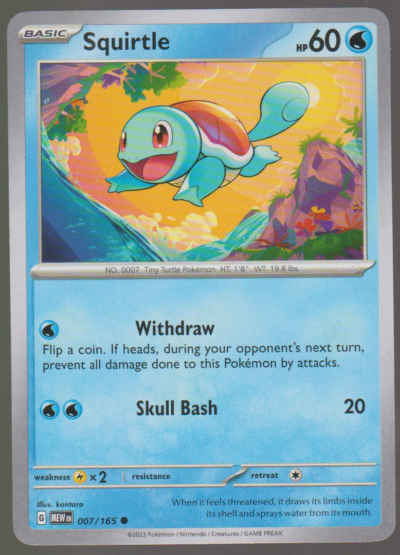 Squirtle 007/165 — English Pokémon Scarlet & Violet 151 card front scan