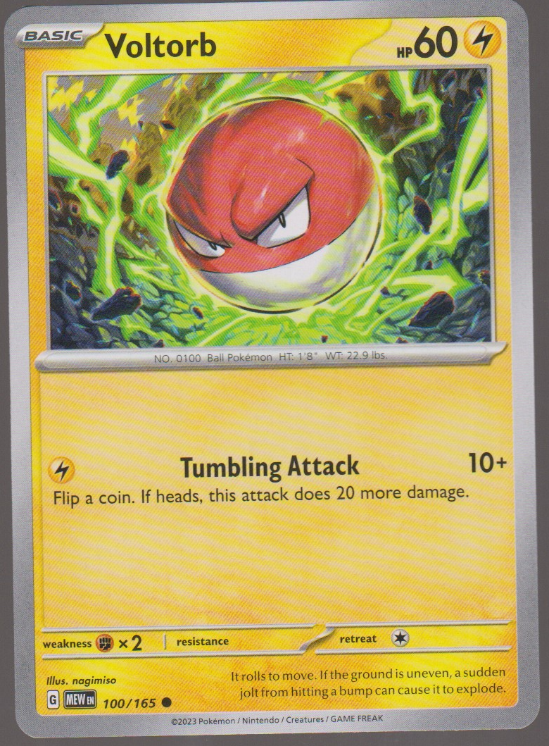 Voltorb 100/165 — English Pokémon Scarlet & Violet 151 card front scan