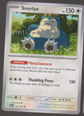 Snorlax 143/165 Regular, English Pokémon Scarlet & Violet 151, scanned card front