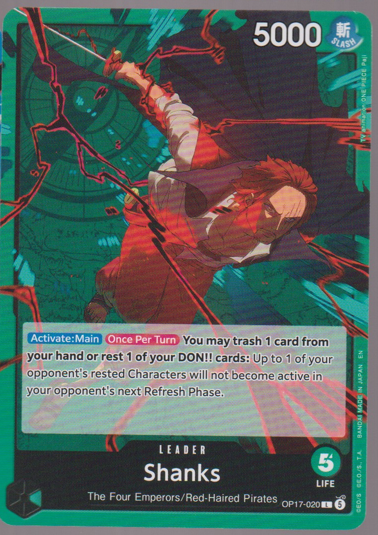 Shanks OP17-020 Standard Leader, English One Piece OP17 scanned card front