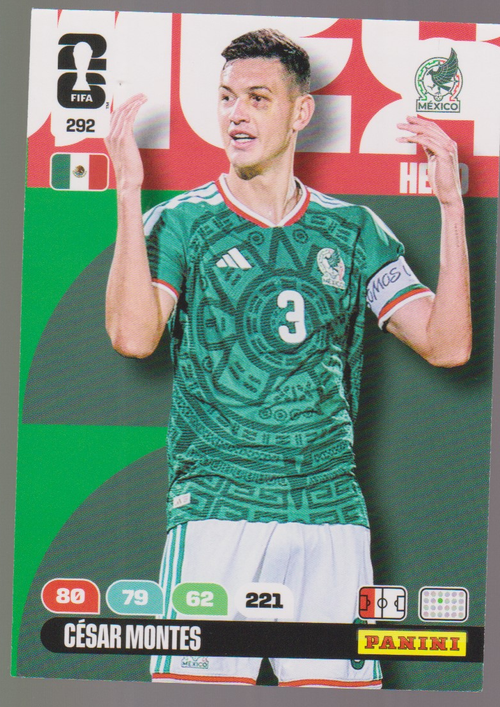 César Montes 292 Hero, Panini FIFA World Cup 2026 Adrenalyn XL, English single card scan