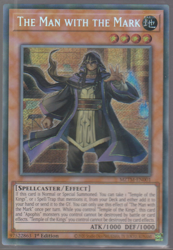 The Man with the Mark MZTM-EN001, English 1st Edition Secret Rare, scanned Yu-Gi-Oh! card front