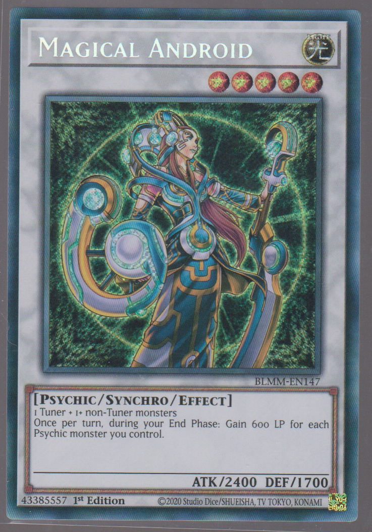 Magical Android BLMM-EN147, English 1st Edition Secret Rare, scanned Yu-Gi-Oh! card front
