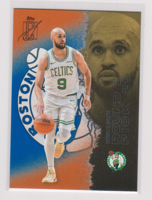 Derrick White Blue Orange – 2025-26 Topps Signature Class basketball single, English, actual front scan
