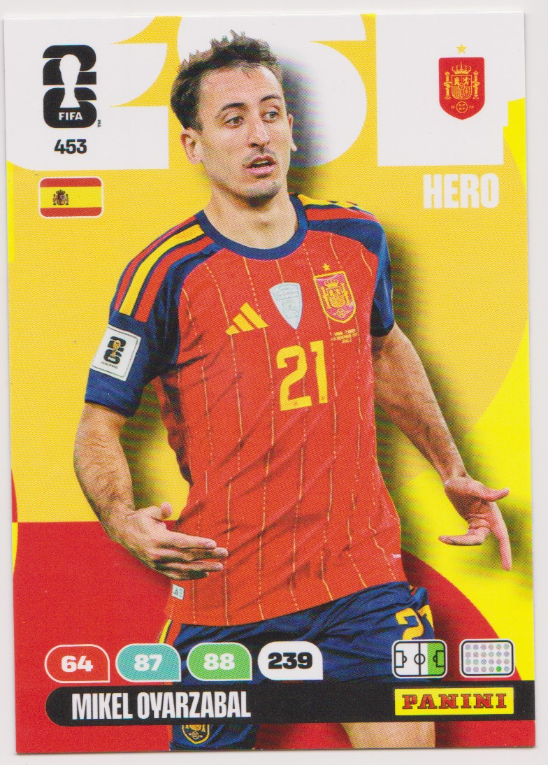 Mikel Oyarzabal 453 Hero, Panini FIFA World Cup 2026 Adrenalyn XL, English single card scan