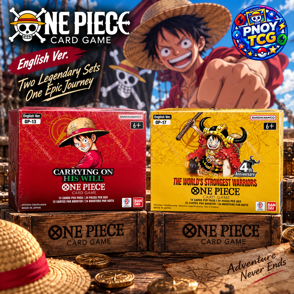 One Piece Card Game OP-13 & OP-17 English Booster Box Set – Sealed