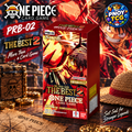 PNOY TCG promotional image of a red Japanese One Piece The Best Vol. 2 PRB-02 booster box featuring Luffy