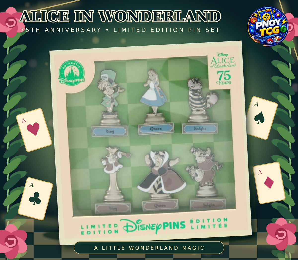 Disney Alice in Wonderland 75th Anniversary Limited Edition Pin Set