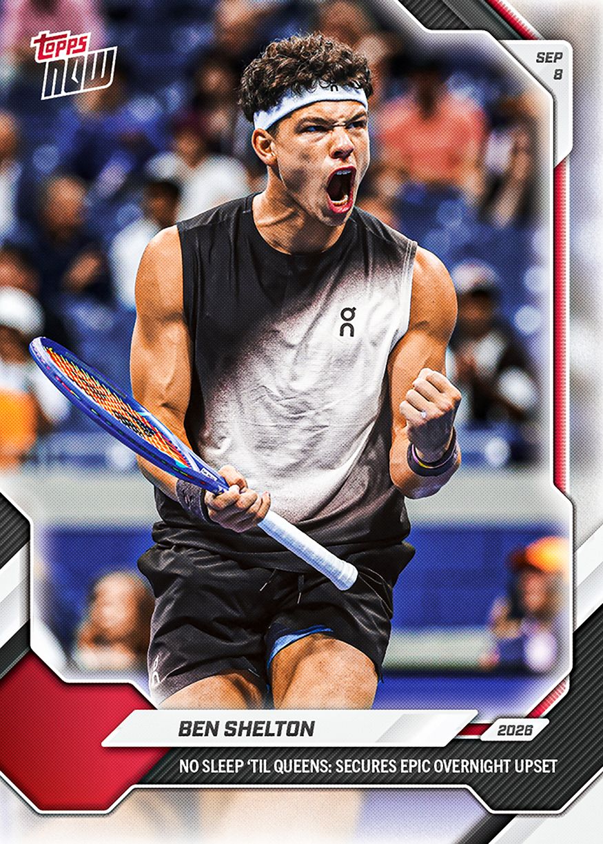 Ben Shelton 2026 Topps NOW Tennis card 19 front – official stock image