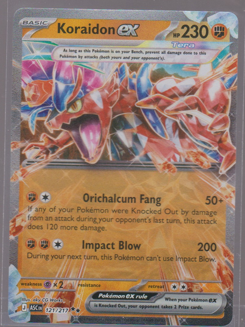 English Koraidon ex 121/217 Ascended Heroes single card, actual front scan