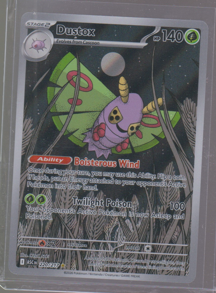 English Dustox 220/217 Ascended Heroes single card, actual front scan