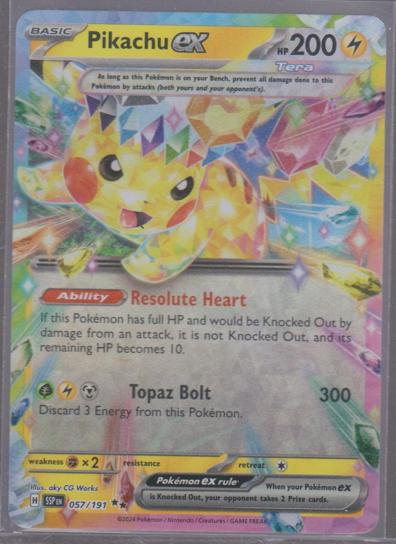 Actual front of English Pikachu ex 057/191