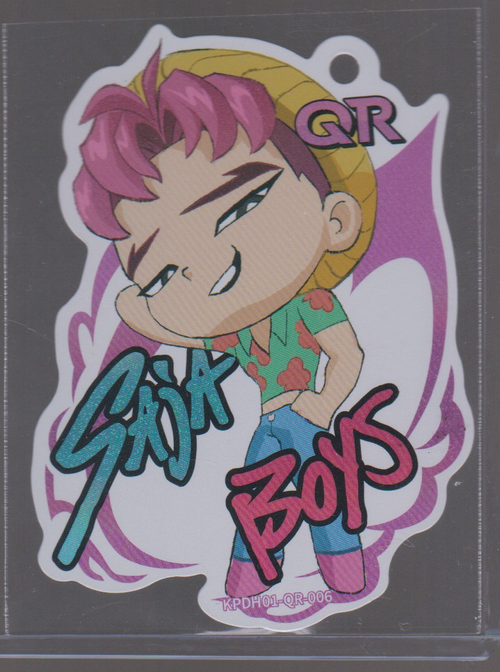 English Abby (Die-cut charm card; yellow beanie and floral shirt) KPDH01-QR-006 KPDH01 single card, actual front scan