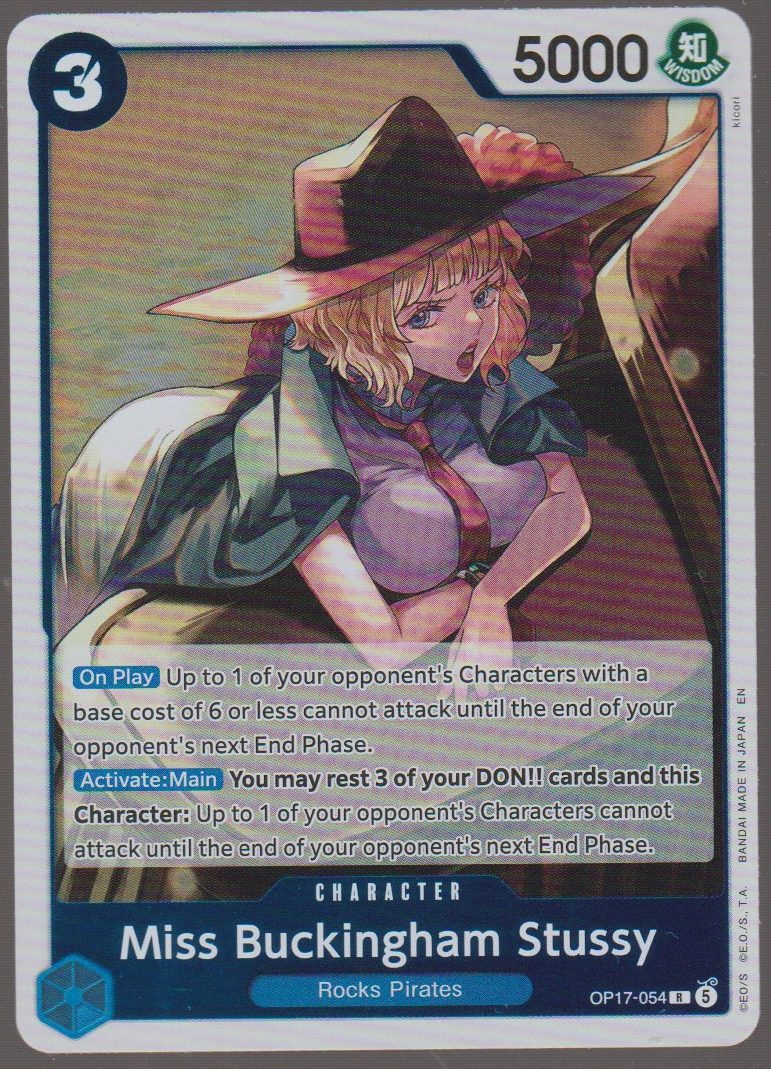 English Miss Buckingham Stussy OP17-054 The World's Strongest Warriors single card, actual front scan