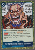 English There's No Authority in the World That Lasts Forever!!! OP17-055 The World's Strongest Warriors single card, actual front scan