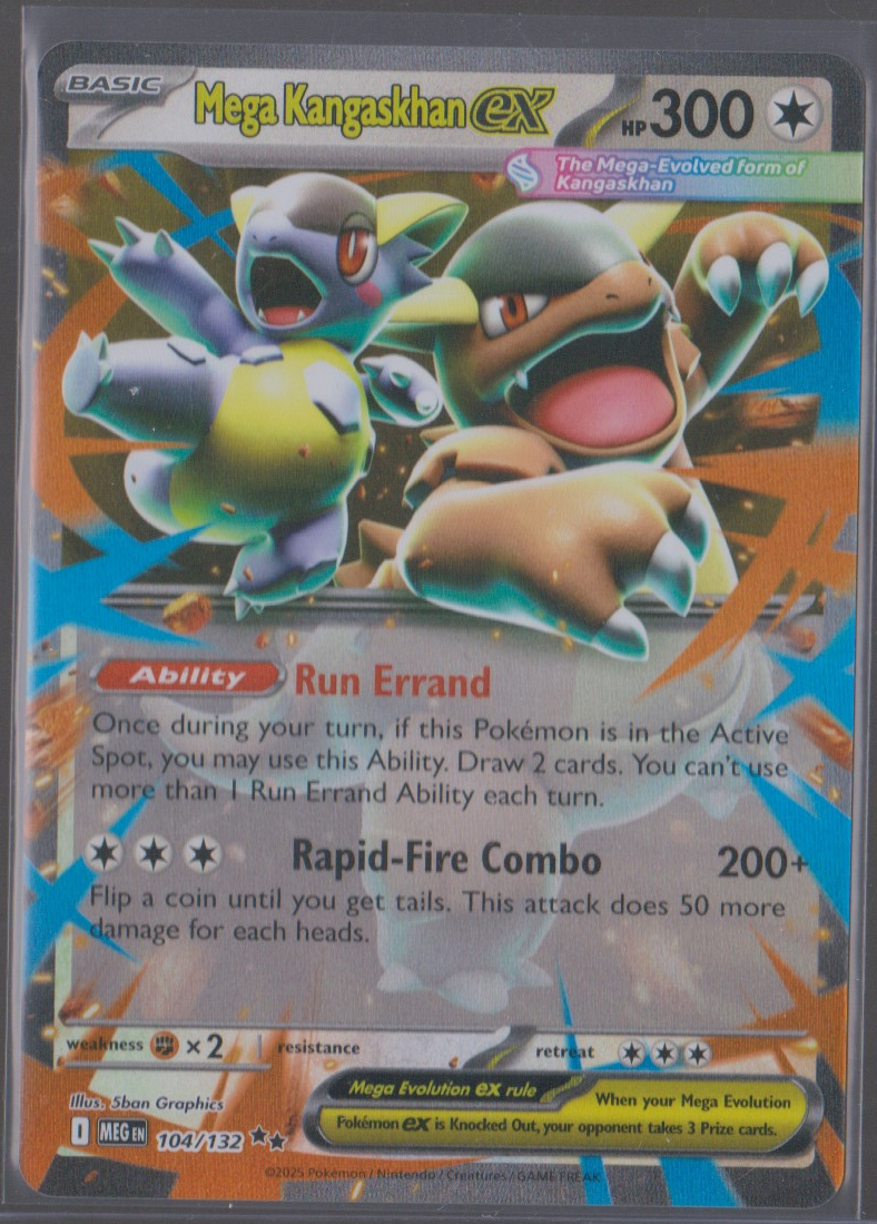 Actual front of English Mega Kangaskhan ex MEG 104/132