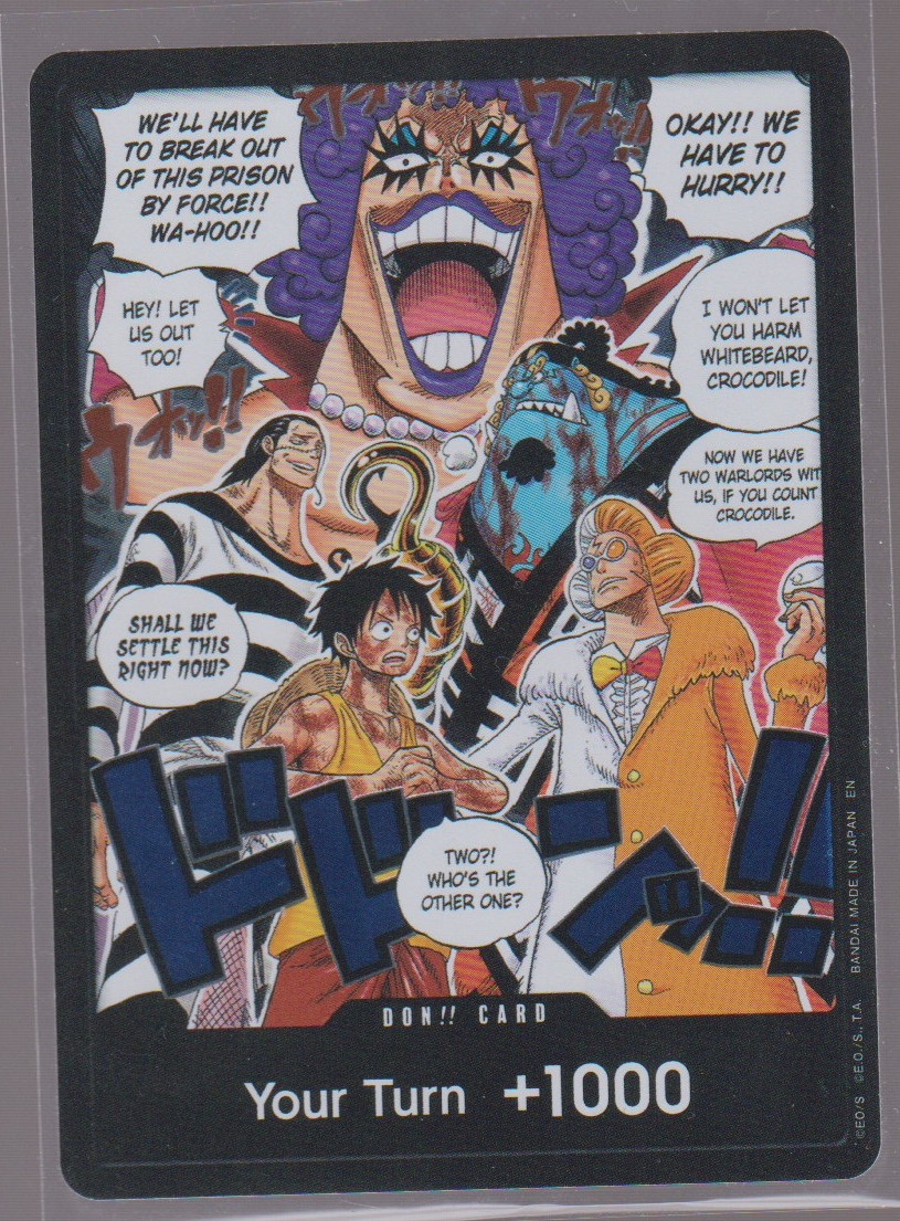 English DON!! Card (Alternate Art - Impel Down) DON!! The Time of Battle (OP16) single card, actual front scan