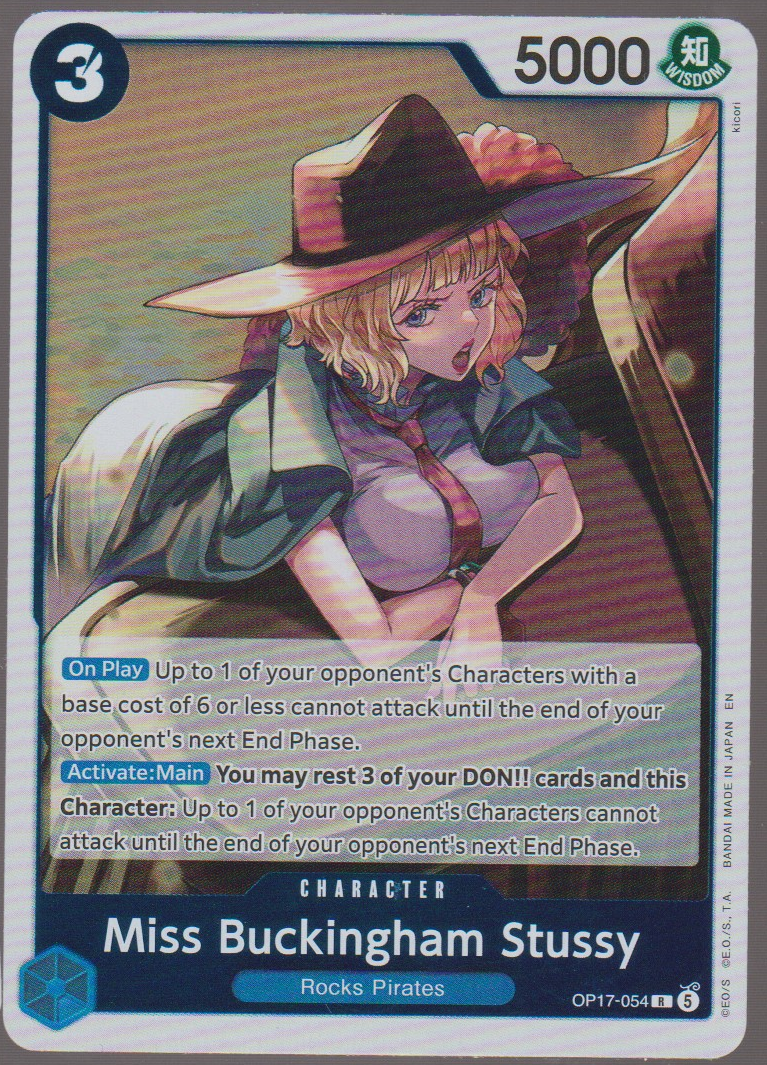 English Miss Buckingham Stussy OP17-054 The World's Strongest Warriors single card, actual front scan