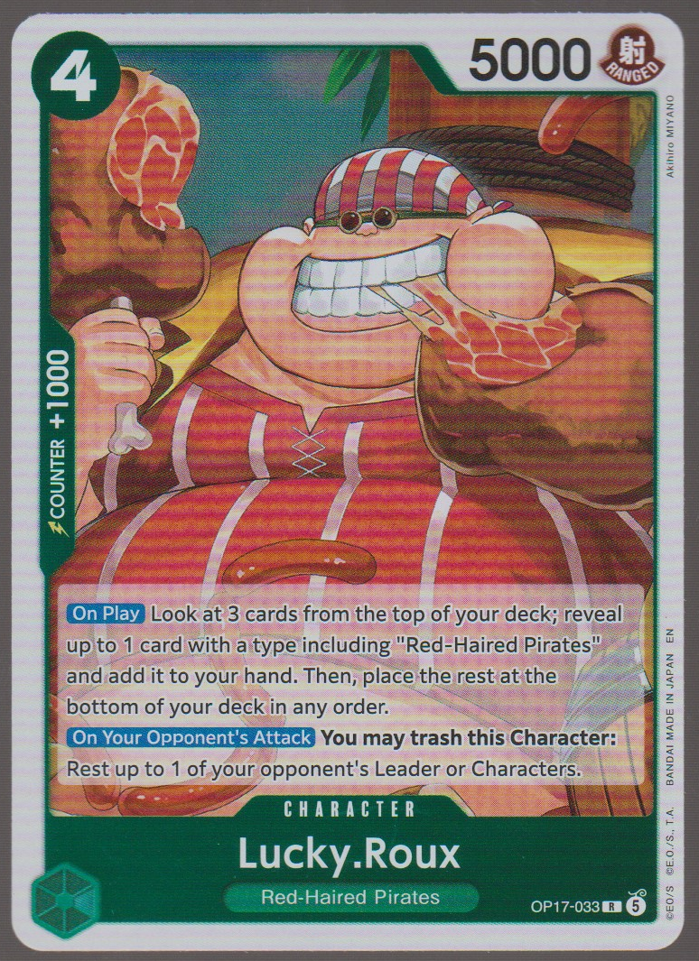 English Lucky.Roux OP17-033 The World's Strongest Warriors single card, actual front scan