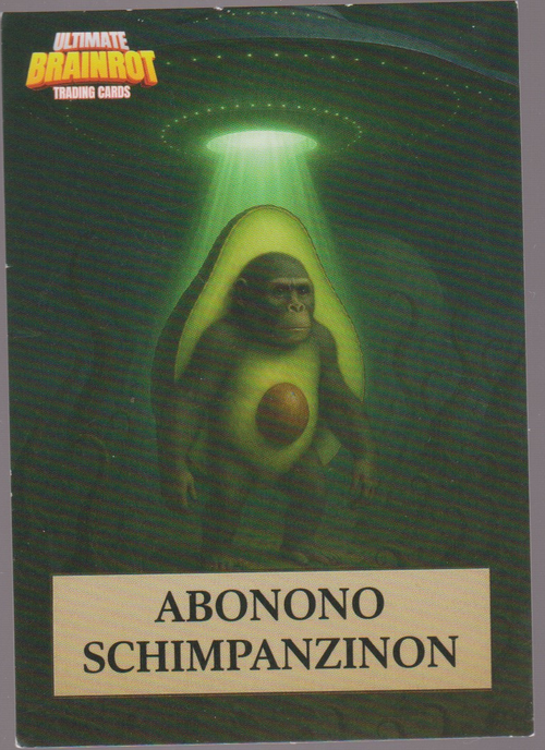 English Abonono Schimpanzinon (Standard full-art design) Ultimate Brainrot Trading Cards single card, actual front scan