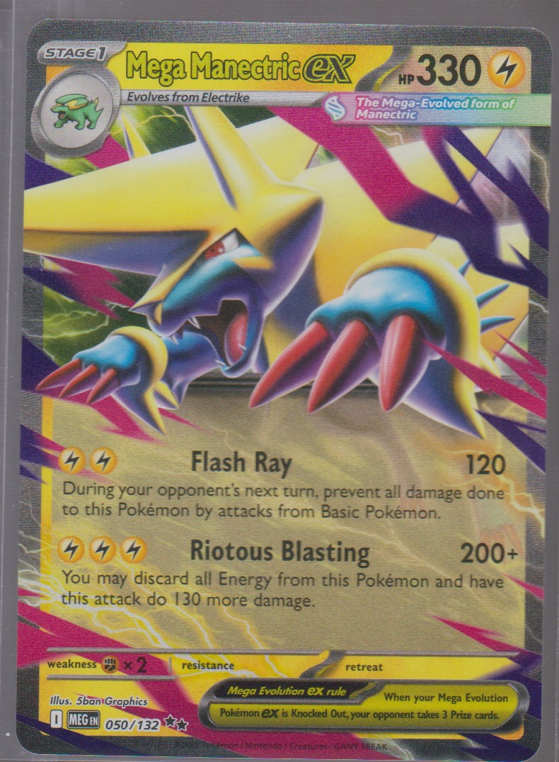 Actual front of English Mega Manectric ex 050/132
