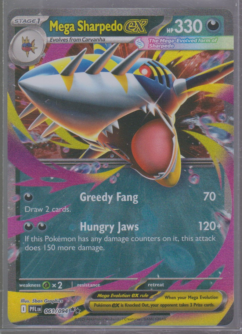 Actual front of English Mega Sharpedo ex 061/094