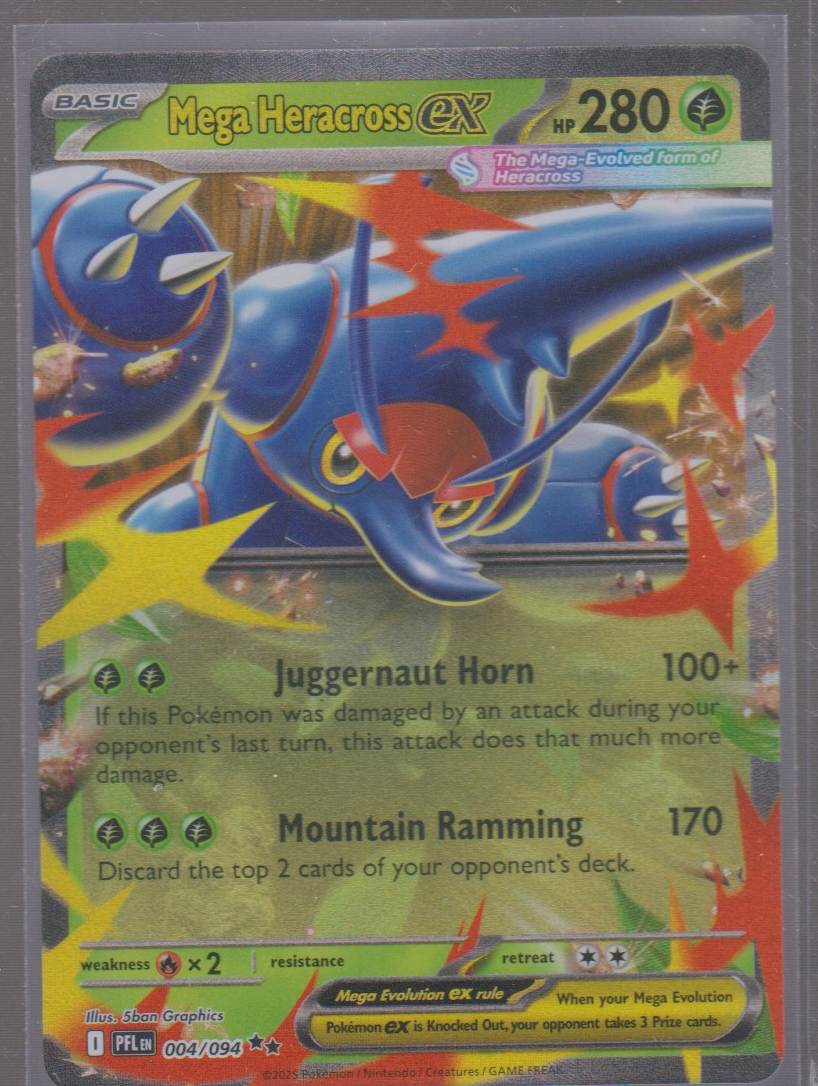 Actual front of English Mega Heracross ex 004/094